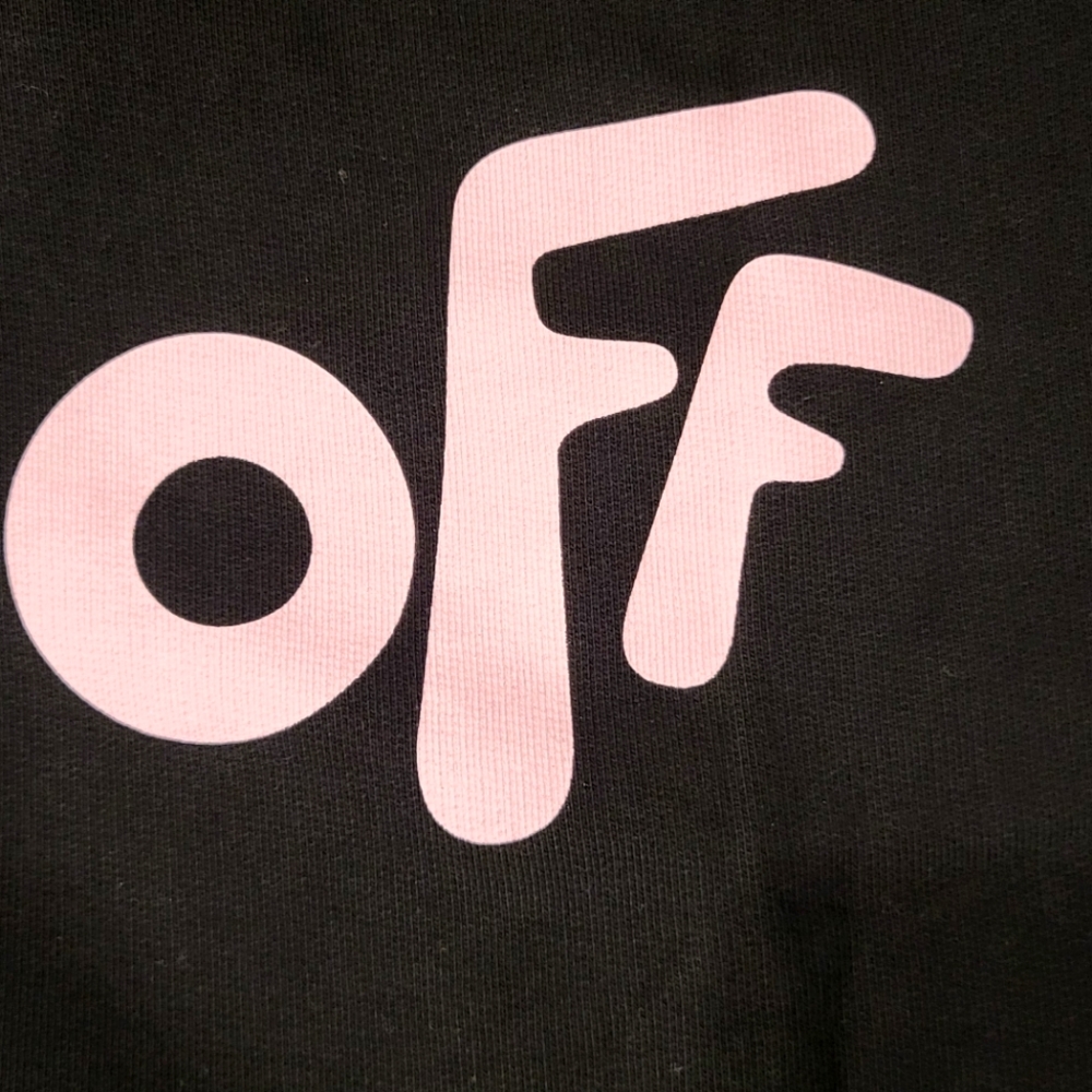 Off-White Black and Pink Kids Paint Graphic Crewneck Sz 6